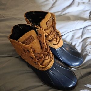 Sperry Yellow and Blue Duck Boots
